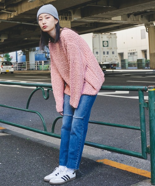 Auntie Rosa Holiday（アンティローザホリデー）の「ミックスヤーンルーズニット（ニット/セーター・レディース・ピンク/グレー/ホワイト・FREE）」の22枚目の写真