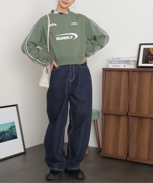 FREE'S MART（フリーズマート）の「ライン入りロゴプリントスウェット（スウェット・レディース・オフホワイト/ネイビー/グリーン・FREE）」の6枚目の写真