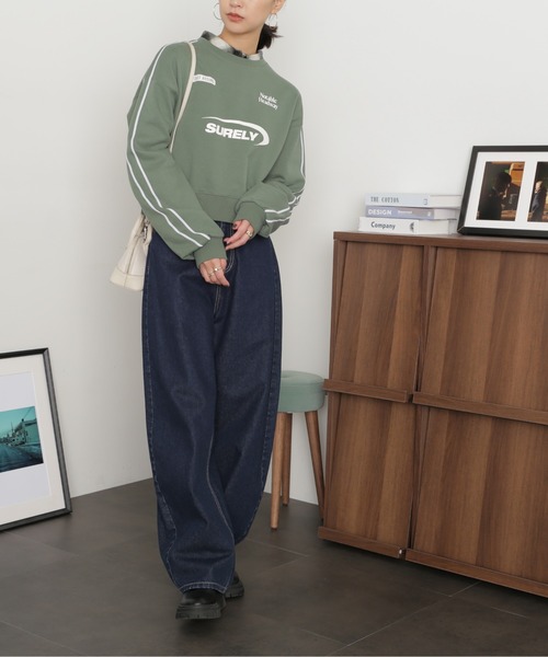 FREE'S MART（フリーズマート）の「ライン入りロゴプリントスウェット（スウェット・レディース・オフホワイト/ネイビー/グリーン・FREE）」の7枚目の写真