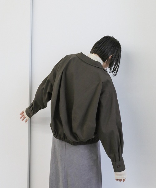 select MOCA（セレクトモカ）の「ダブルポケット開襟ツイルジャケット（その他アウター・レディース・アイボリー/チャコール・FREE）」の19枚目の写真