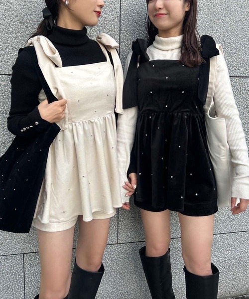 one after another NICE CLAUP（ワンアフターアナザーナイスクラップ）の「アソートバックレースアップショートパンツ（その他パンツ・レディース・ブラック/グレー系その他/オフホワイト・FREE）」の15枚目の写真