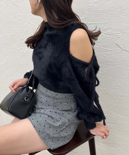 one after another NICE CLAUP（ワンアフターアナザーナイスクラップ）の「アソートバックレースアップショートパンツ（その他パンツ・レディース・ブラック/グレー系その他/オフホワイト・FREE）」の6枚目の写真