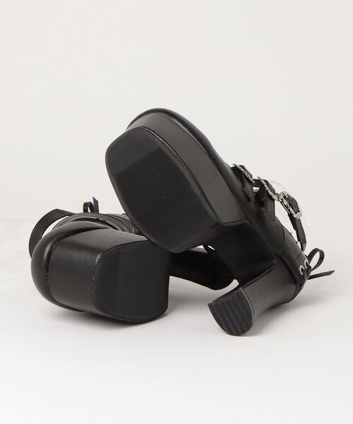 LOVEHUNTER(ラブハンター)の「LOVE HUNTER / 軽量厚底 11.5cmチャンキーヒール バックリボンストラップパンプス(1645)(パンプス・レディース・ブラック/ブラック系その他/ホワイト・M/L/LL/S/SS)」の11枚目の写真
