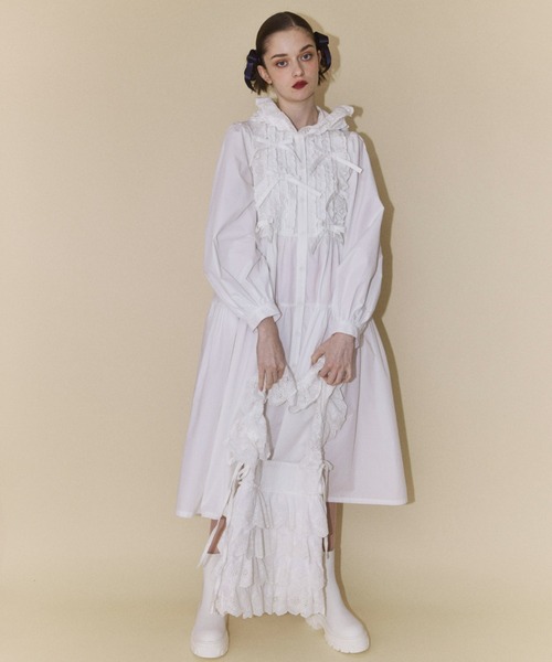 Candy Stripper(キャンディストリッパー)の「AMOR FRILL SHOULDER バッグ(ショルダーバッグ・レディース・オフホワイト/ブラック・FREE)」の3枚目の写真