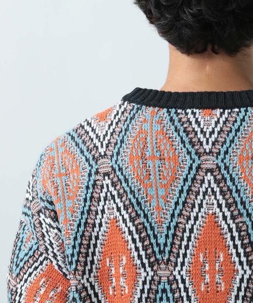 BAYFLOW(ベイフロー)の「パターンニットプルオーバー(ニット/セーター・メンズ・オレンジ/ブルー・MEDIUM/LARGE)」の11枚目の写真