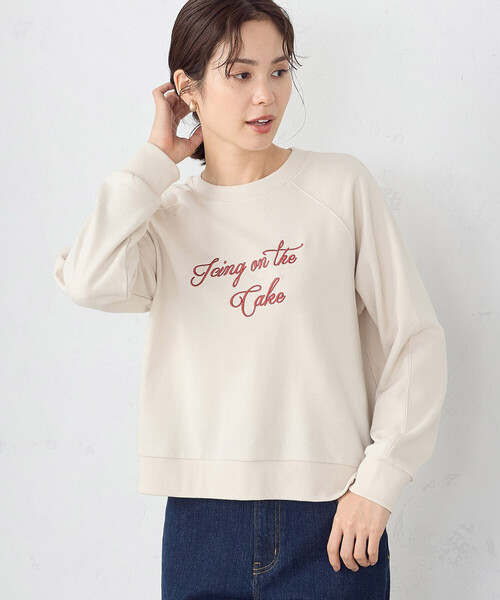 COMME CA ISM(コムサイズム)の「ロゴ刺繍 スウェット(スウェット・レディース・ベージュ/セージグリーン/アイボリー・LARGE/MEDIUM)」の7枚目の写真