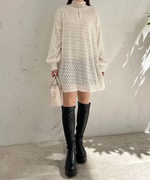 【apres jour clair】ジャガードミニワンピース【ZOZOTOWN限定アイテム】