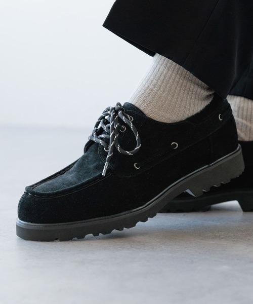 【タイムセール中】COACH 黒　デッキシューズ RAGEBLUE（レイジブルー）の「SYNTHETIC SUEDE DECK SHOES