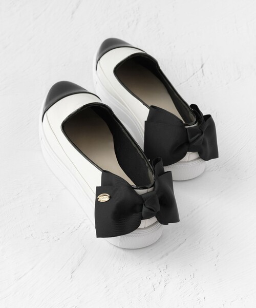 さくらんぼ♪TOCCA  セットアップ　黒　リボン　美品 セール】BACK RIBBON SLIPON スニーカー（スニーカー）｜TOCCA