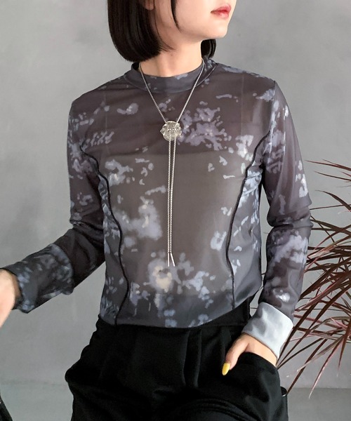 SHEPP(シープ)の「タイダイ ショート シアートップス(Tシャツ/カットソー・レディース・ブラック/その他1・FREE)」の9枚目の写真