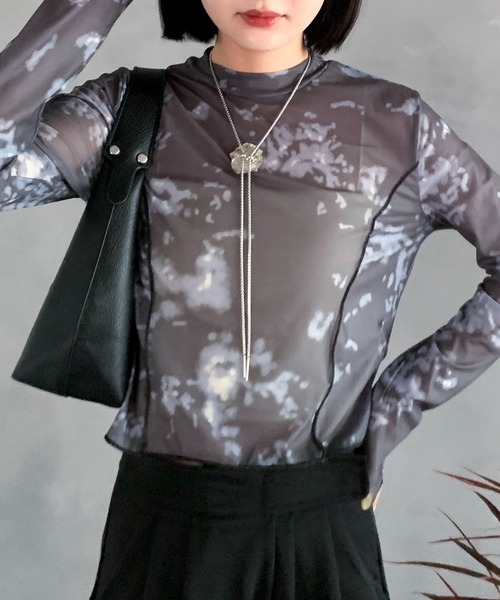 SHEPP(シープ)の「タイダイ ショート シアートップス(Tシャツ/カットソー・レディース・ブラック/その他1・FREE)」の6枚目の写真