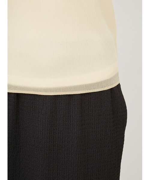 Mila Owen（ミラオーウェン）の「アンサンブルノースリシアーリブニットプルオーバー（Tシャツ/カットソー・レディース・イエロー/ベージュ/ピンク/チャコールグレー・0/1）」の10枚目の写真