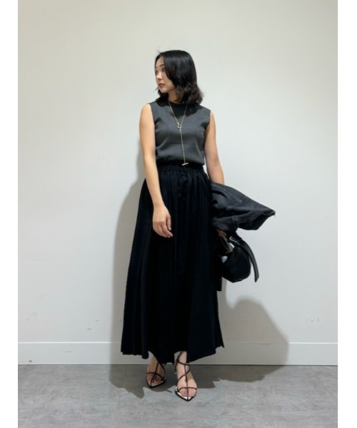 Mila Owen（ミラオーウェン）の「アンサンブルノースリシアーリブニットプルオーバー（Tシャツ/カットソー・レディース・イエロー/ベージュ/ピンク/チャコールグレー・0/1）」の20枚目の写真