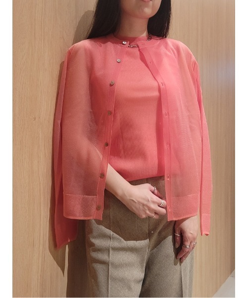 Mila Owen（ミラオーウェン）の「アンサンブルノースリシアーリブニットプルオーバー（Tシャツ/カットソー・レディース・イエロー/ベージュ/ピンク/チャコールグレー・0/1）」の18枚目の写真