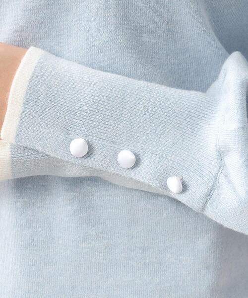 index(インデックス)の「◆≪5color≫ バイカラーパフスリーブニット【洗濯機洗い可】(ニット/セーター・レディース・サックスブルー/オフホワイト/ピンク/ダークグレー・38/42/36/40)」の10枚目の写真