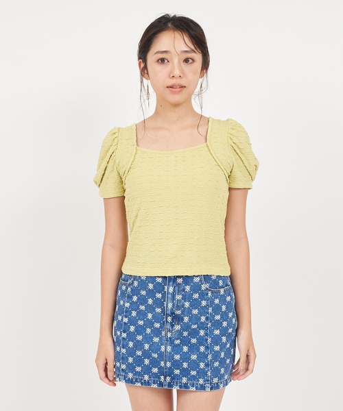 ROYAL PARTY(ロイヤルパーティー)の「チェーン付パフスリーブカットソー(Tシャツ/カットソー・レディース・ブラック/イエロー/オフホワイト・FREE)」の14枚目の写真