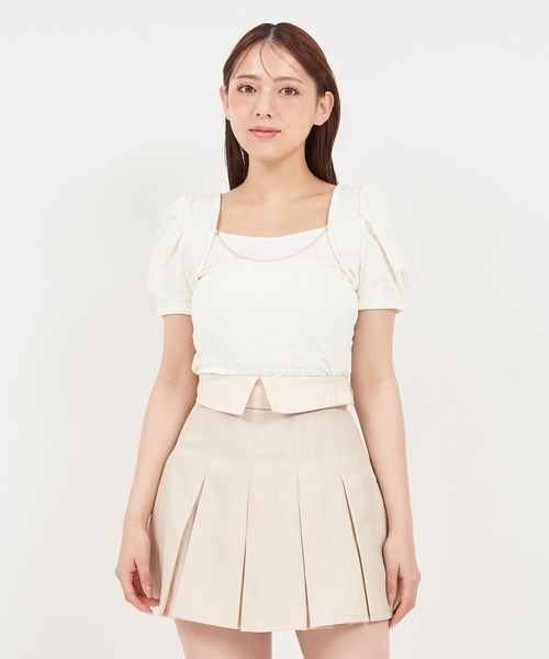 ROYAL PARTY(ロイヤルパーティー)の「チェーン付パフスリーブカットソー(Tシャツ/カットソー・レディース・ブラック/イエロー/オフホワイト・FREE)」の19枚目の写真