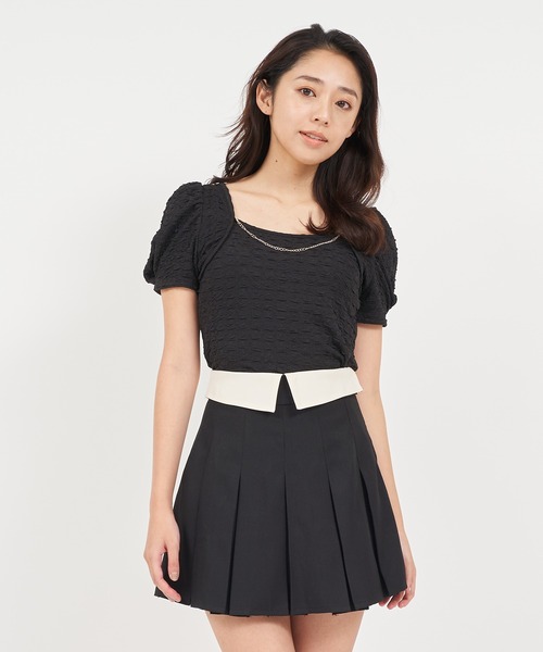 ROYAL PARTY(ロイヤルパーティー)の「チェーン付パフスリーブカットソー(Tシャツ/カットソー・レディース・ブラック/イエロー/オフホワイト・FREE)」の21枚目の写真