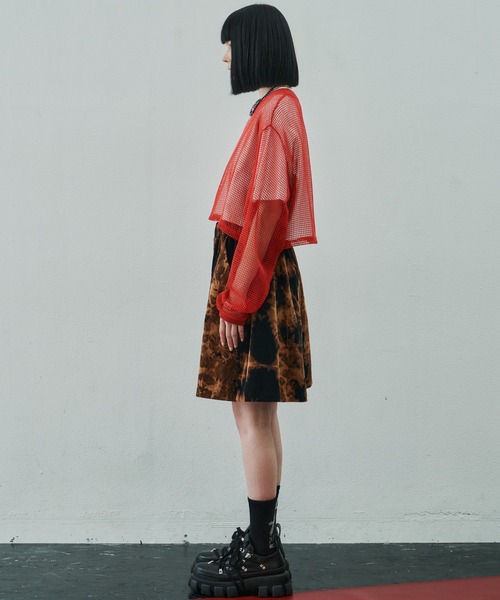 AIVER(アイバー)の「AIVER メッシュクロップドプルオーバー(Tシャツ/カットソー・レディース・ブラック/ホワイト/レッド・SMALL/MEDIUM/LARGE)」の8枚目の写真