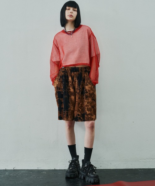 AIVER(アイバー)の「AIVER メッシュクロップドプルオーバー(Tシャツ/カットソー・レディース・ブラック/ホワイト/レッド・SMALL/MEDIUM/LARGE)」の7枚目の写真