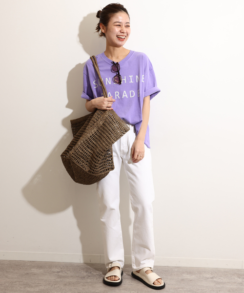 THE DAY ON THE BEACH（ザデイオンザビーチ）の「【THE DAY ON THE BEACH】CUT OFF T-SH TEE：Tシャツ（Tシャツ/カットソー・レディース・ホワイト/グレー/アイボリー/ダークパープル/ブラック系その他・FREE）」の6枚目の写真