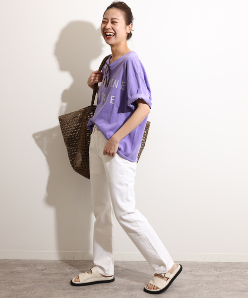 THE DAY ON THE BEACH（ザデイオンザビーチ）の「【THE DAY ON THE BEACH】CUT OFF T-SH TEE：Tシャツ（Tシャツ/カットソー・レディース・ホワイト/グレー/アイボリー/ダークパープル/ブラック系その他・FREE）」の7枚目の写真