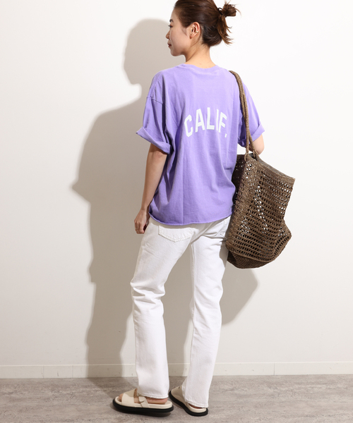 THE DAY ON THE BEACH（ザデイオンザビーチ）の「【THE DAY ON THE BEACH】CUT OFF T-SH TEE：Tシャツ（Tシャツ/カットソー・レディース・ホワイト/グレー/アイボリー/ダークパープル/ブラック系その他・FREE）」の8枚目の写真