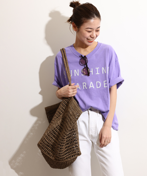 THE DAY ON THE BEACH（ザデイオンザビーチ）の「【THE DAY ON THE BEACH】CUT OFF T-SH TEE：Tシャツ（Tシャツ/カットソー・レディース・ホワイト/グレー/アイボリー/ダークパープル/ブラック系その他・FREE）」の10枚目の写真