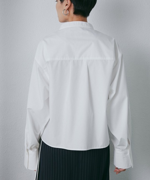 ROSE BUD（ローズバッド）の「ドロストシャツ（シャツ/ブラウス・レディース・ブルー/ホワイト・FREE）」の4枚目の写真