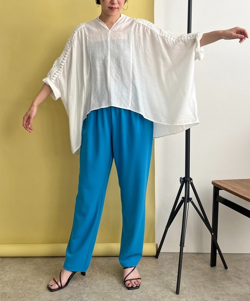 【セール】レース切替ブラウス（シャツ/ブラウス）｜LHELBIE（レルビエ）