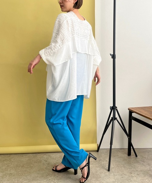 【セール】レース切替ブラウス（シャツ/ブラウス）｜LHELBIE（レルビエ）