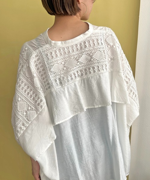 【セール】レース切替ブラウス（シャツ/ブラウス）｜LHELBIE（レルビエ）