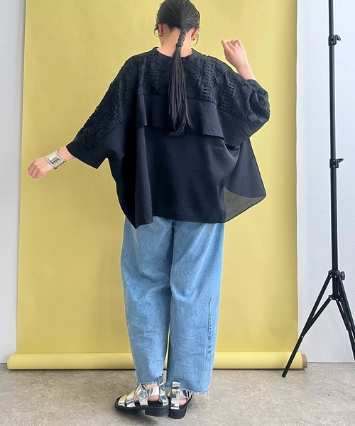 【セール】レース切替ブラウス（シャツ/ブラウス）｜LHELBIE（レルビエ）