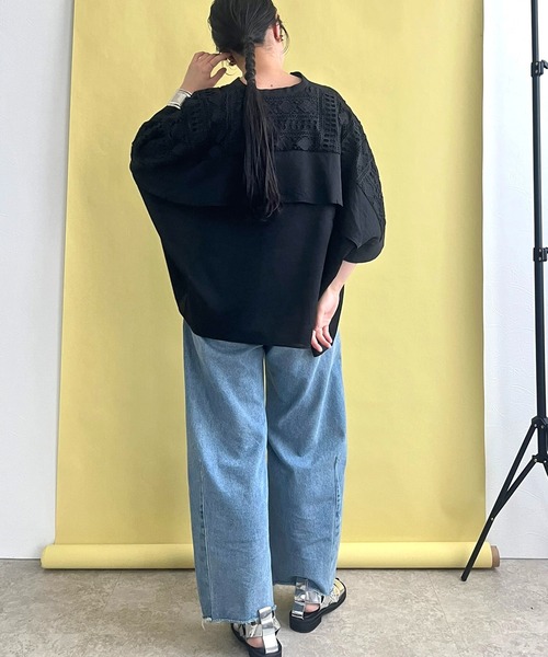 【セール】レース切替ブラウス（シャツ/ブラウス）｜LHELBIE（レルビエ）