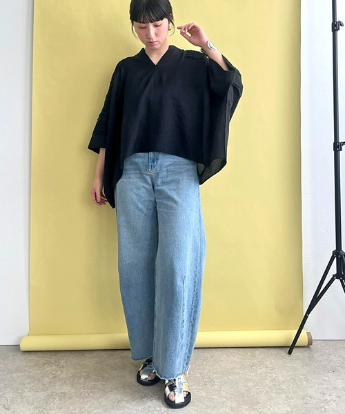 【セール】レース切替ブラウス（シャツ/ブラウス）｜LHELBIE（レルビエ）