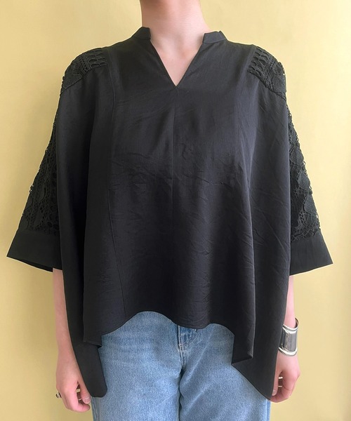 【セール】レース切替ブラウス（シャツ/ブラウス）｜LHELBIE（レルビエ）