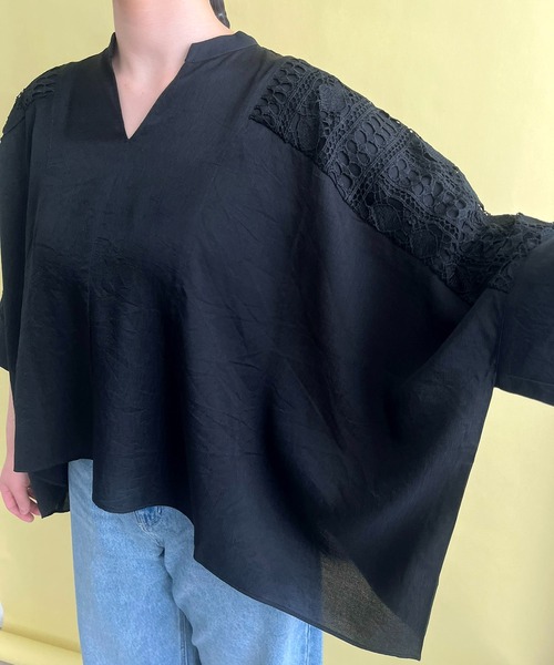 【セール】レース切替ブラウス（シャツ/ブラウス）｜LHELBIE（レルビエ）