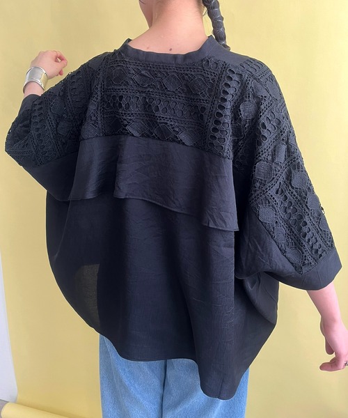 【セール】レース切替ブラウス（シャツ/ブラウス）｜LHELBIE（レルビエ）