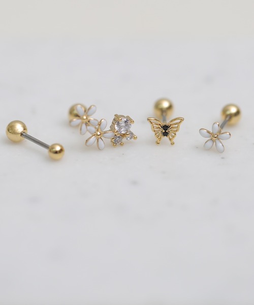 Peony(ピオニー)の「【Peony/ピオニー】/サージカルステンレス316L ビジューピアスセット2(ピアス(片耳用)・レディース・F/G/H/I/D/E/C/A/B・FREE)」の5枚目の写真