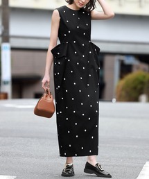 ELFRANK | 【2024SS】ドットプリントロングコクーンワンピース【洗える】(ワンピース)