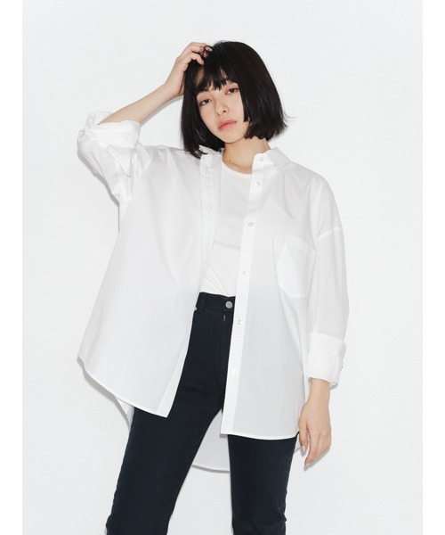 ENCIRCLE（エンサークル）の「【ENCIRCLE/エンサークル】Go to shirt/ゴートゥーシャツ（シャツ/ブラウス・レディース・ホワイト/ブラック/サックスブルー/ネイビー・3/2/1）」の20枚目の写真