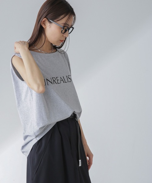 Odub（オーダブ）の「Odub/別注 ノースリーブＴ（Tシャツ/カットソー・レディース・グレー/サックスブルー/ホワイト・FREE）」の5枚目の写真