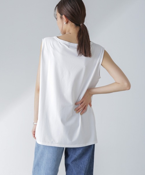 Odub（オーダブ）の「Odub/別注 ノースリーブＴ（Tシャツ/カットソー・レディース・グレー/サックスブルー/ホワイト・FREE）」の12枚目の写真