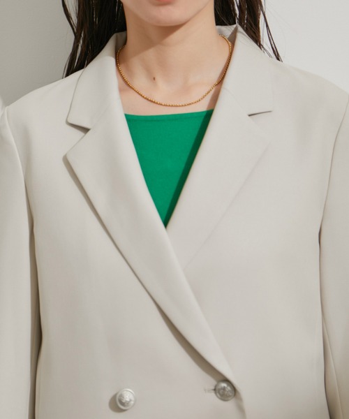 VIS（ビス）の「【セットアップ対応】ダブルテーラードジャケット（テーラードジャケット・レディース・ネイビー/ベージュ・M/S）」の14枚目の写真