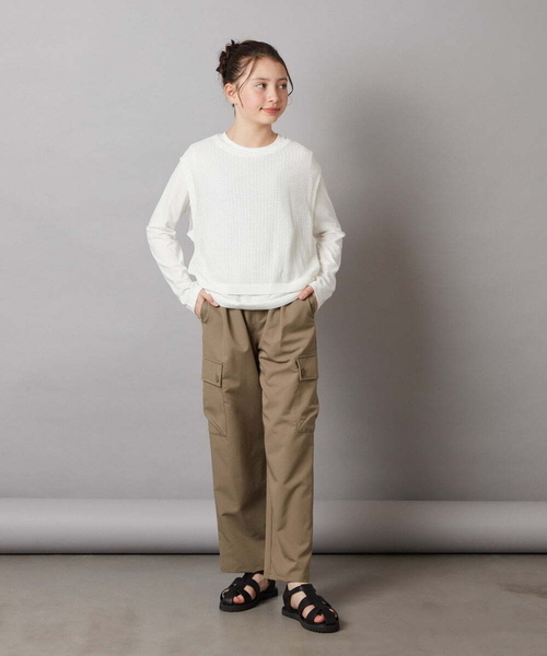 a.v.v（アーヴェヴェ）の「[140-150]【2点セット】メッシュベストセット（ニット/セーター・キッズ・ライトグレー/ホワイト/ブラック・150/140）」の12枚目の写真