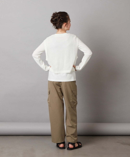 a.v.v（アーヴェヴェ）の「[140-150]【2点セット】メッシュベストセット（ニット/セーター・キッズ・ライトグレー/ホワイト/ブラック・150/140）」の13枚目の写真