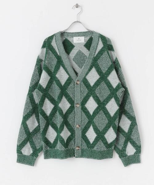 URBAN RESEARCH Sonny Label（アーバンリサーチサニーレーベル）の「ジャガードVネックニットカーディガン（カーディガン/ボレロ・メンズ・ボルドー/グリーン/オフホワイト・MEDIUM/LARGE）」の17枚目の写真