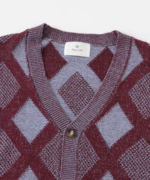 URBAN RESEARCH Sonny Label(アーバンリサーチサニーレーベル)の「ジャガードVネックニットカーディガン(カーディガン/ボレロ・メンズ・ボルドー/グリーン/オフホワイト・MEDIUM/LARGE)」の17枚目の写真