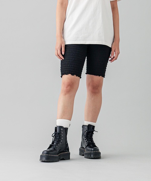 X-girl（エックスガール）の「LETTUCE EDGE LEGGINGS（その他パンツ・レディース・ブラック/ベージュ・S/M）」の9枚目の写真