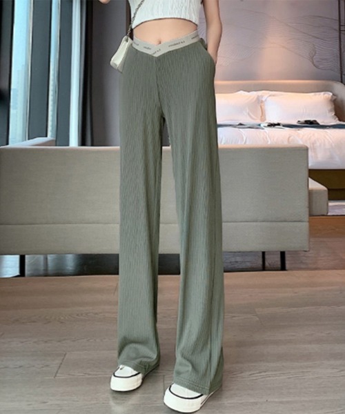 Miniministore（ミニミニストア）の「マタニティパンツローウエストワイドパンツ（スラックス・レディース・グレー/ブラック/アイボリー/グリーン/ブルー・L/XL）」の4枚目の写真